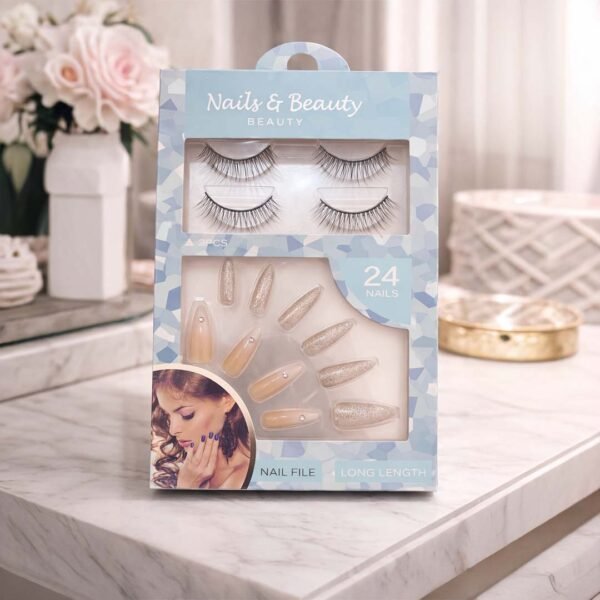 طقم الجمال المتكامل – رموش وأظافر فاخرة
