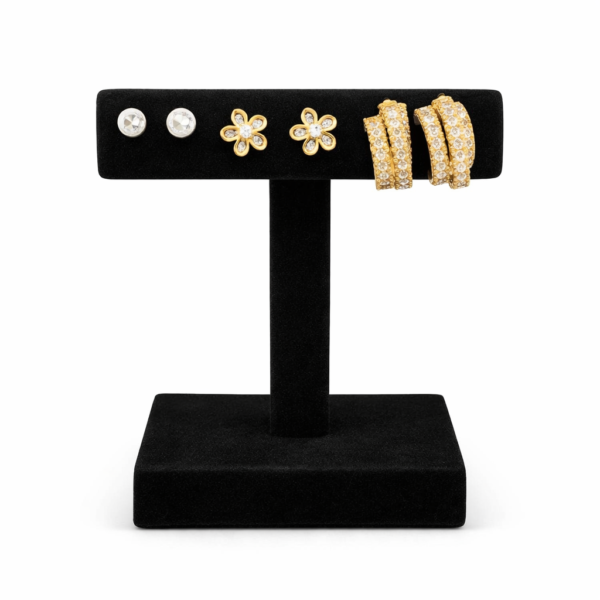 طقم حلق فلاور دايموند الذهبي