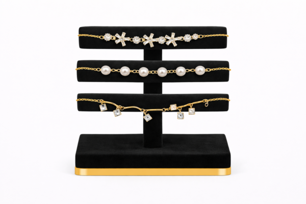 طقم أساور لؤلؤ وكريستال – 3 تصاميم فاخرة