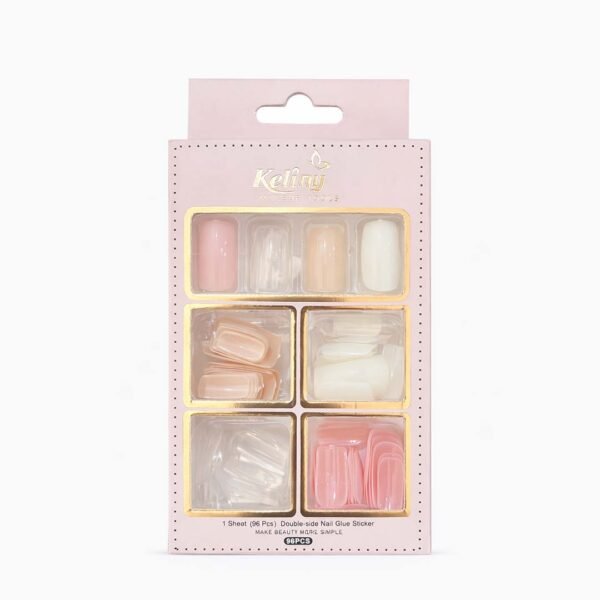 طقم أظافر جل جاهزة متعددة المقاسات – Natural Nude Set