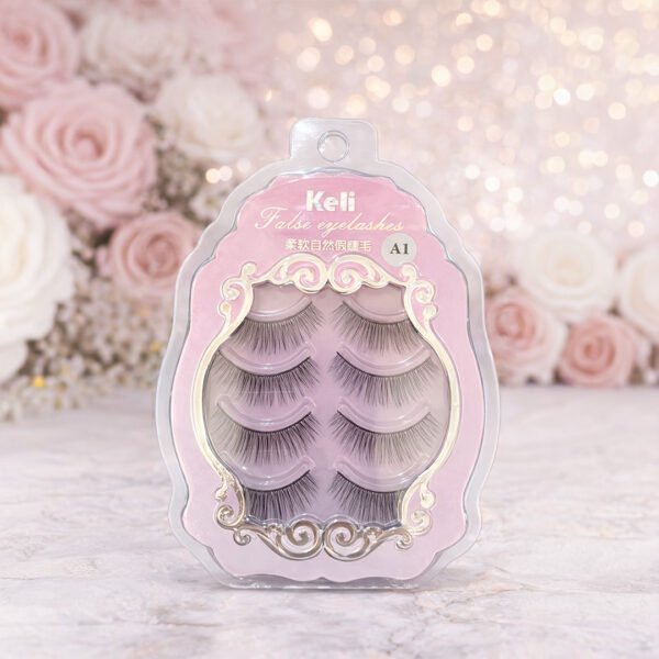 رموش فاخرة كثيفة – ستايل ناعم وطبيعي (4 أزواج)