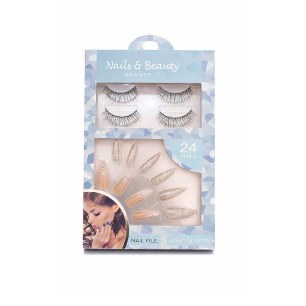 طقم الجمال المتكامل – رموش وأظافر فاخرة